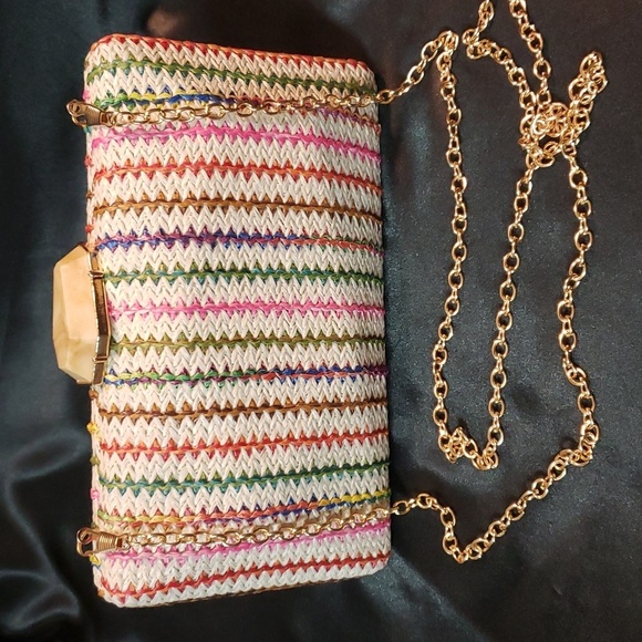 D'margeaux multicolor striped clutch/crossbody purse - Picture 1 of 5